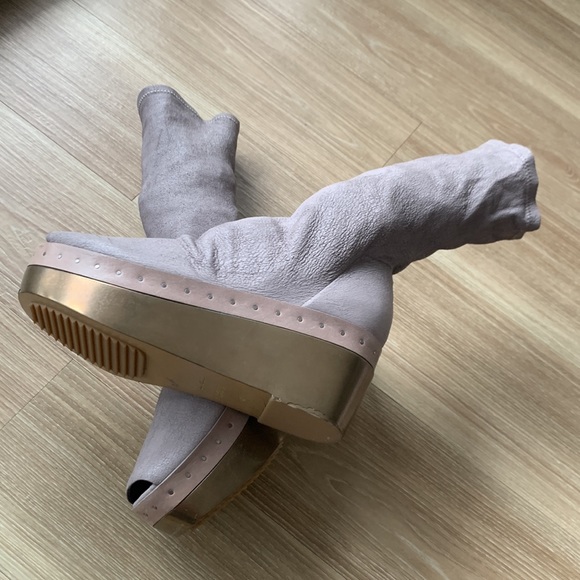 Rick Owens elasticized leather sock open toe platform bootie - Picture 16 of 17